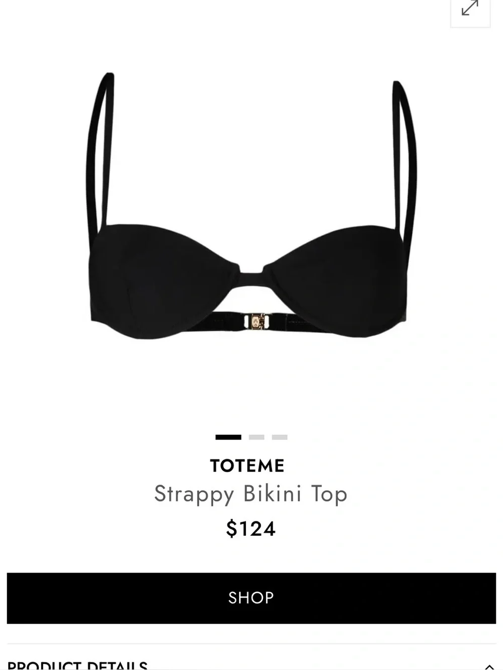 Toteme Black Underwire Bikini Top